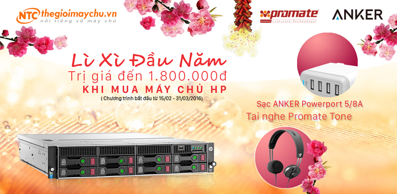 Đón TẾT cùng THEGIOIMAYCHU nhận ngay Lì xì 1.800.000 VNĐ khi mua máy chủ HP DL60, HP DL80